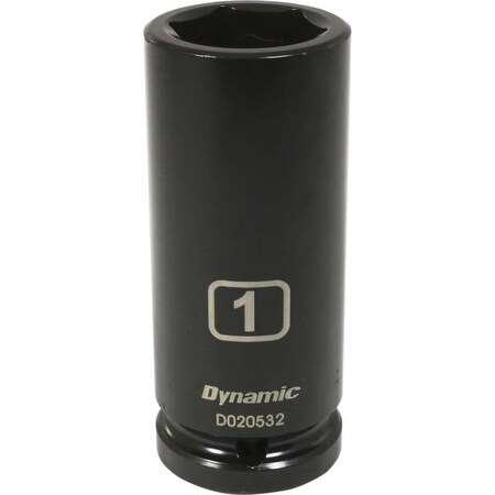Dynamic 3/4" Drive Deep Socket, Black Phosphate, Tools 3/4" Drive 6 Point SAE, 1" Deep Length D020532